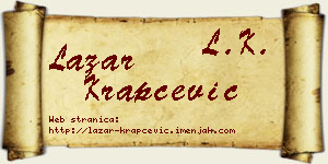 Lazar Krapčević vizit kartica